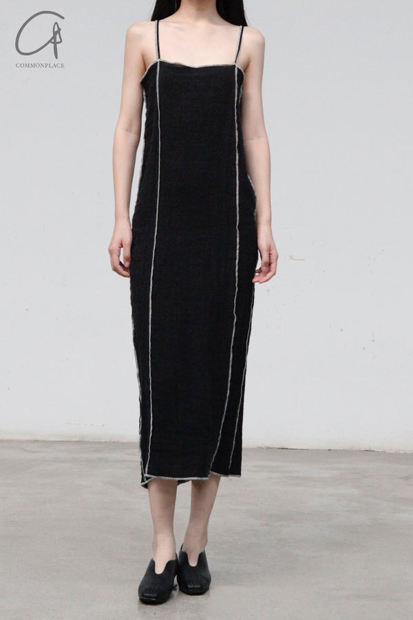 BASERANGE Sleeveless Suspender Dress (Mid Length) DRSKS-LC-AU23 Black